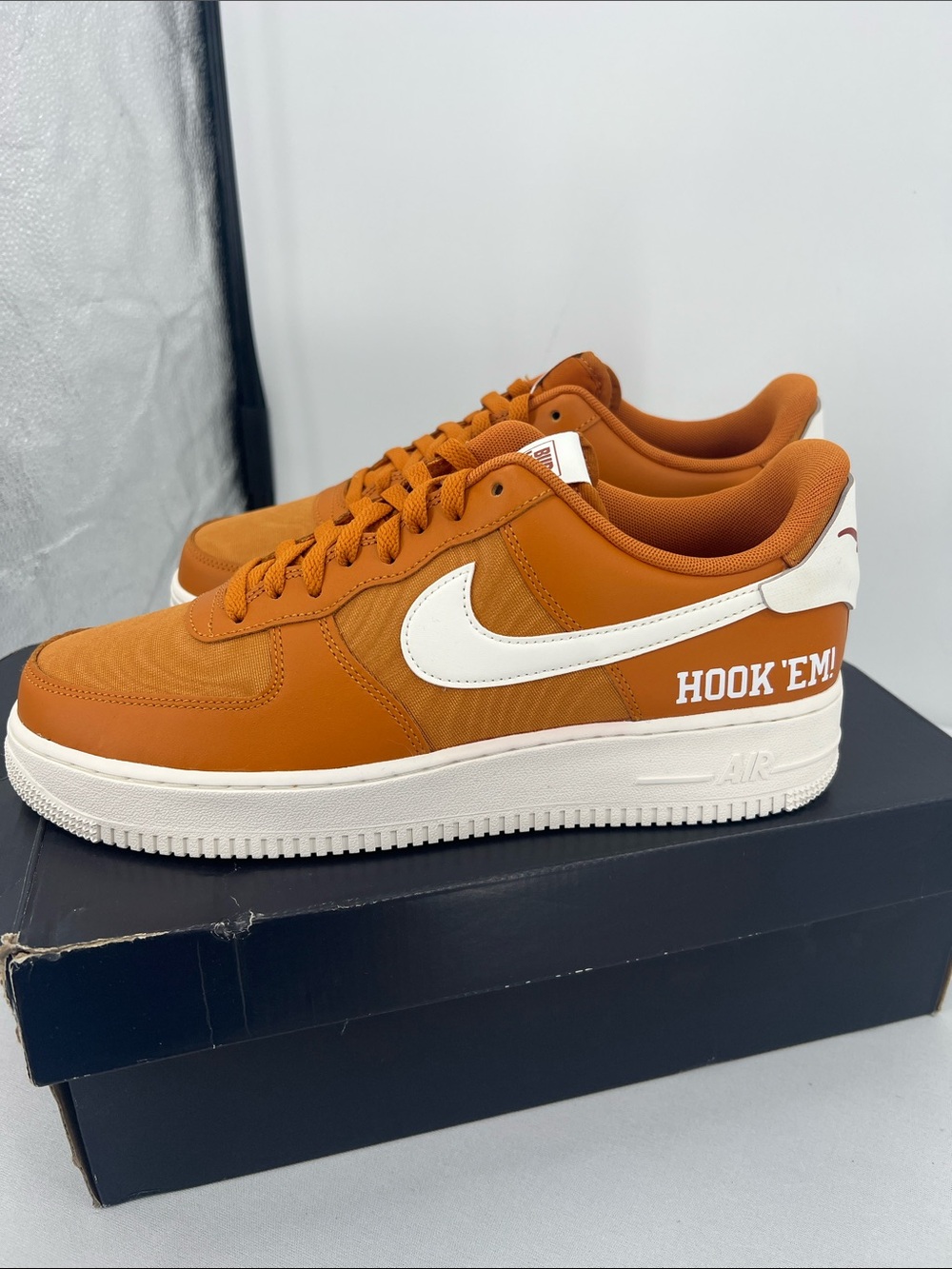 Nike Airforce 1 Sneakers with 'HOOK 'EM' Heel